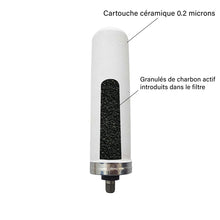 Charger l'image dans la galerie, Filtre céramique avec charbon actif pour purification naturelle de l'eau – Vert et Bleu