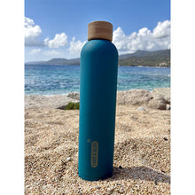 Charger l'image dans la galerie, Gourde bambou inox 1l zéro déchet Vert et Bleu France