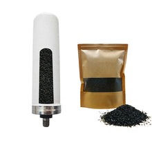 Charger l'image dans la galerie, Filtre céramique et charbon actif rechargeable, 2 en 1 pour fontaine filtrante par gravité Vert et Bleu