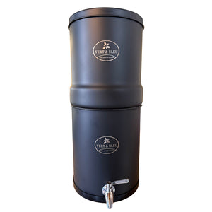 Filtre à gravité noir vendu avec 2 cartouches de filtration céramiques
