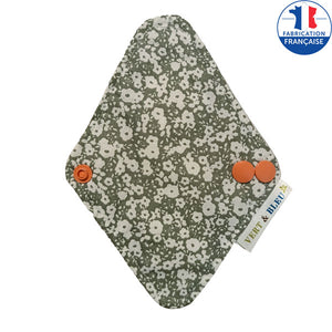 Protège-slip lavable tissu petites fleurs blanches