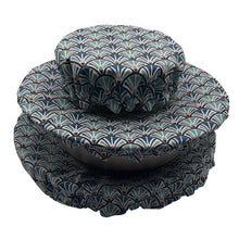 Charger l&#39;image dans la galerie, Lot de 3 couvre-plats en tissu aux motifs de pan dans les tons bleu turquoise